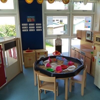 Nursery indoor play kitchen.